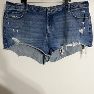 Abercrombie & Fitch Curve Love The Mom Short High Rise Distressed Shorts Size 22